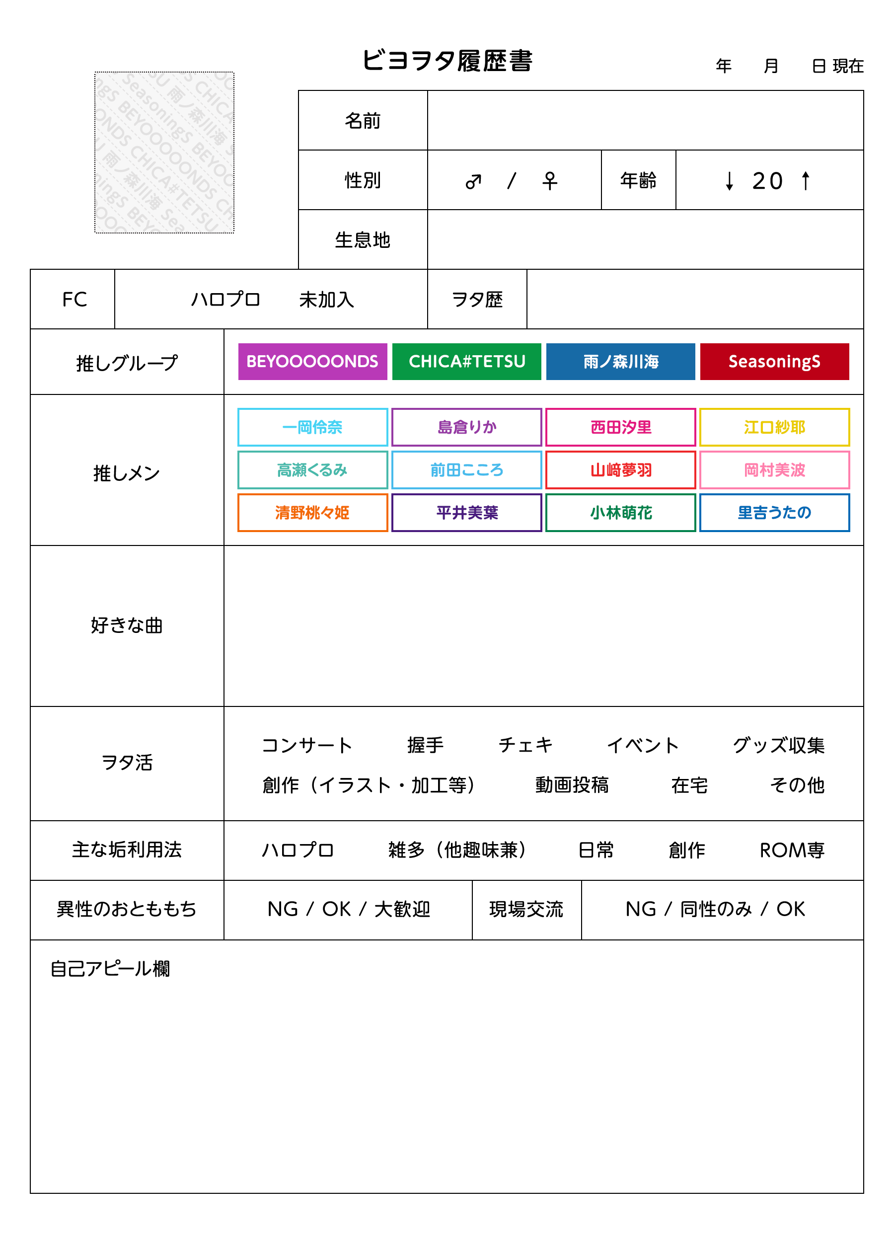 ビヨヲタ履歴書