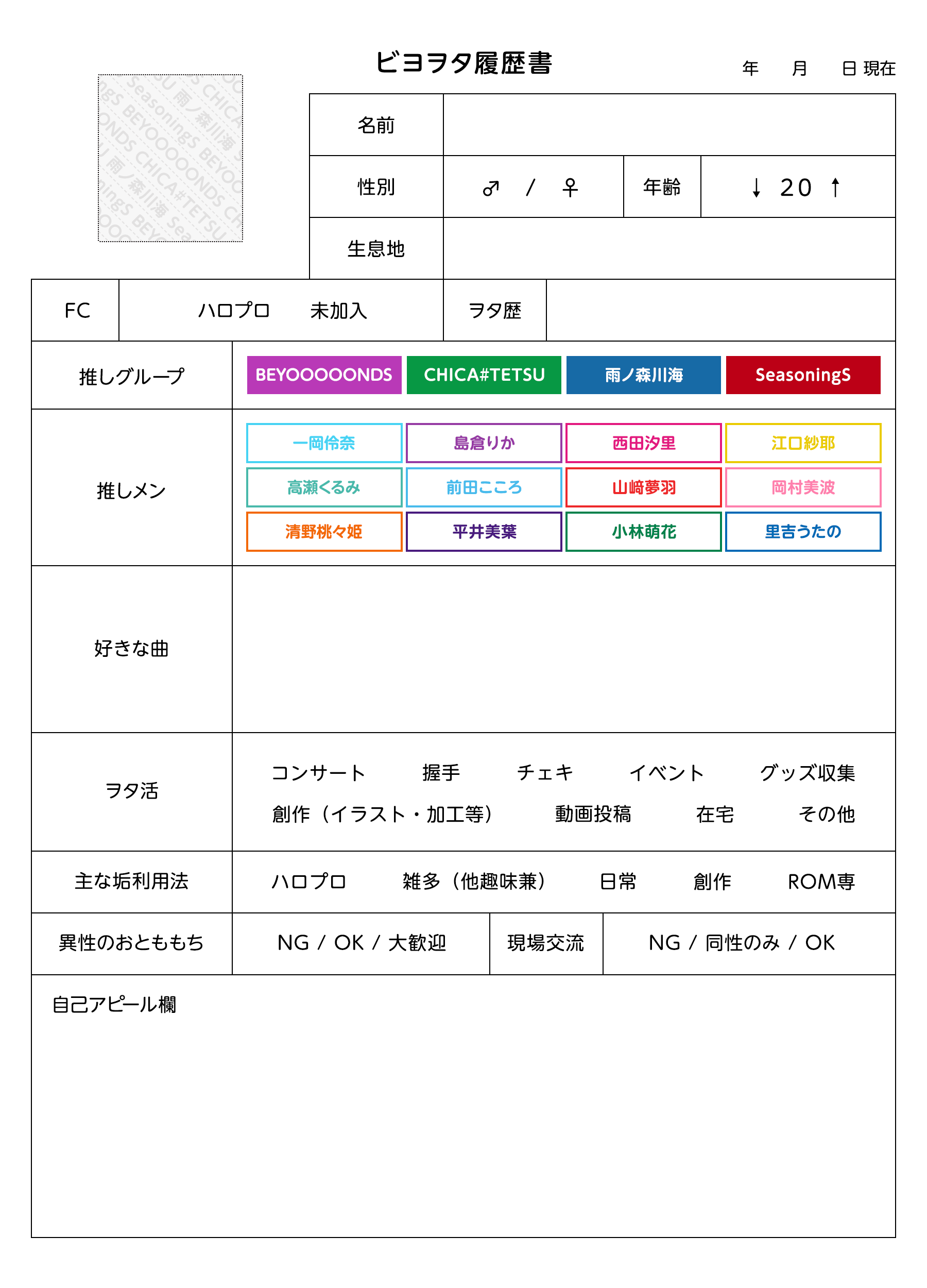 ビヨヲタ履歴書